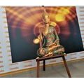 CANVAS PRINT BUDDHA STATUE WITH AN ABSTRACT BACKGROUND - PICTURES FENG SHUI - PICTURES