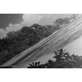 CANVAS PRINT BEAUTIFUL BEACH ON THE ISLAND OF LA DIGUE IN BLACK AND WHITE - BLACK AND WHITE PICTURES - PICTURES