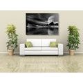 CANVAS PRINT FUTURISTIC LANDSCAPE IN BLACK AND WHITE - BLACK AND WHITE PICTURES - PICTURES