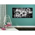 IMPRESSION SUR TOILE FANTAISIE FLORALE EN NOIR ET BLANC - IMPRESSIONS SUR TOILE NOIR ET BLANC - IMPRESSION SUR TOILE