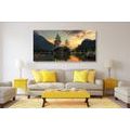 CANVAS PRINT MOUNTAIN LANDSCAPE BY THE LAKE - PICTURES OF NATURE AND LANDSCAPE - PICTURES