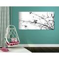 CANVAS PRINT WITH A FLOWER THEME - BLACK AND WHITE PICTURES - PICTURES