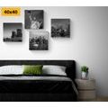 CANVAS PRINT SET NEW YORK CITY IN BLACK AND WHITE - SET OF PICTURES - PICTURES