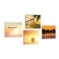 CANVAS PRINT SET CHARM OF A HOLIDAY BY THE SEA - SET OF PICTURES - PICTURES