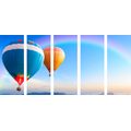 5-PIECE CANVAS PRINT ADVENTUROUS BALLOONS - PICTURES OF NATURE AND LANDSCAPE - PICTURES