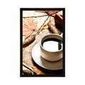 POSTER CUP OF COFFEE IN AN AUTUMN MOOD - WITH A KITCHEN MOTIF - POSTERS