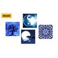 CANVAS PRINT SET FENG SHUI IN BLUE VERSION - SET OF PICTURES - PICTURES