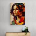 CANVAS PRINT PROFILE OF A WOMAN IN A PATCHWORK DESIGN - PICTURES OF WOMEN - PICTURES