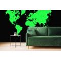 SELF ADHESIVE WALLPAPER GREEN MAP ON A BLACK BACKGROUND - SELF-ADHESIVE WALLPAPERS - WALLPAPERS