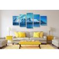 5-PIECE CANVAS PRINT ARCTIC NORTHERN LIGHTS - PICTURES OF NATURE AND LANDSCAPE - PICTURES