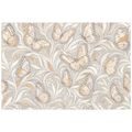 SELBSTKLEBENDE FOTOTAPETE ELEGANTE BEIGE SCHMETTERLINGE MIT BLÄTTERN - TAPETEN SCHMETTERLINGE - TAPETEN