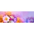 CANVAS PRINT OIL PAINTING OF COLORFUL FLOWERS - PICTURES FLOWERS - PICTURES