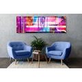 CANVAS PRINT TEXTURED GEOMETRIC ELEMENTS - POP ART PICTURES - PICTURES