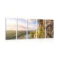 5-PIECE CANVAS PRINT VIEW OF THE RIVER ELBE - PICTURES OF NATURE AND LANDSCAPE - PICTURES