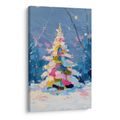 OBRAZ SVÁTEČNÍ NOC S BAREVNÝM STROMEM - VÁNOČNÍ A ZIMNÍ OBRAZY - PICTURES