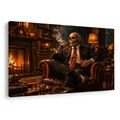 QUADRO SU TELA – SCHELETRO IN POLTRONA CON SIGARO - QUADRI HALLOWEEN E HORROR - STAMPE E QUADRI