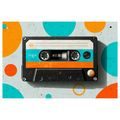 WANDBILD RETRO-KASSETTE MIT KREISEN - MUSIKBILDER - BILDER