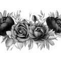 CANVAS PRINT CHARMING COMBINATION OF FLOWERS AND LEAVES IN BLACK AND WHITE - BLACK AND WHITE PICTURES - PICTURES