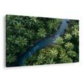 WANDBILD TROPISCHER FLUSS IM DSCHUNGEL - BILDER BÄUME UND LAUB - BILDER