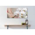 WANDBILD WEISSE ORCHIDEE AUF LEINWAND - BILDER BLUMEN - BILDER