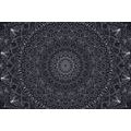 TAPETA SZCZEGÓŁOWA DEKORACYJNA MANDALA W CZERNI I BIELI - TAPETY FENG SHUI - TAPETY