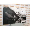 CANVAS PRINT BEAUTIFUL MOUNTAIN LANDSCAPE IN BLACK AND WHITE - BLACK AND WHITE PICTURES - PICTURES