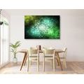 CANVAS PRINT MANDALA WITH A GALACTIC BACKGROUND IN SHADES OF GREEN - PICTURES FENG SHUI - PICTURES