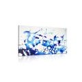 CANVAS PRINT BLUE WATERCOLOR IN AN ABSTRACT DESIGN - ABSTRACT PICTURES - PICTURES