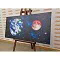 WANDBILD PLANET ERDE UND DER ROTE MOND - BILDER VON UNIVERSUM UND STERNEN - BILDER