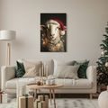 OBRAZ OVCE S VÁNOČNÍ ČEPICÍ - VÁNOČNÍ A ZIMNÍ OBRAZY - PICTURES