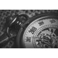 SELF ADHESIVE WALL MURAL BLACK AND WHITE POCKET WATCH - SELF-ADHESIVE WALLPAPERS - WALLPAPERS