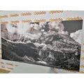 CANVAS PRINT MAJESTIC MOUNTAIN LANDSCAPE IN BLACK AND WHITE - BLACK AND WHITE PICTURES - PICTURES