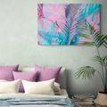 CANVAS PRINT PALM LEAVES IN UNUSUAL NEON COLORS - PICTURES OF NATURE AND LANDSCAPE - PICTURES