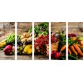 5-PIECE CANVAS PRINT FRESH FRUITS AND VEGETABLES - PICTURES OF FOOD AND DRINKS - PICTURES