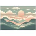 TAPETE PASTELLBERGE MIT SONNENAUFGANG - TAPETEN SONNENAUFGANG UND SONNENUNTERGANG - TAPETEN