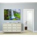 CANVAS PRINT WATERFALL IN ICELAND - PICTURES OF NATURE AND LANDSCAPE - PICTURES