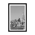 POSTER WITH MOUNT MAGICAL NEW YORK CITY IN BLACK AND WHITE - BLACK AND WHITE - POSTERS