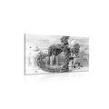 CANVAS PRINT WITH A VINTAGE TOUCH IN BLACK AND WHITE - BLACK AND WHITE PICTURES - PICTURES