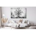CANVAS PRINT SYMBOL OF THE TREE OF LIFE IN BLACK AND WHITE - BLACK AND WHITE PICTURES - PICTURES