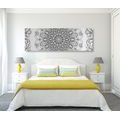 WANDBILD ABSTRAKTES BLUMENMANDALA IN SCHWARZ-WEISS - BILDER MIT FENG SHUI-MOTIVEN - BILDER