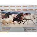 TABLEAU SUR TOILE – TROUPEAU DE CHEVAUX - IMAGES D'ANIMAUX - TABLEAUX