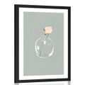 POSTER MIT PASSEPARTOUT BLUME IN DER VASE IN EINFACHEM DESIGN - VASEN - POSTER