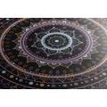 CANVAS PRINT MANDALA WITH A SUN PATTERN IN SHADES OF PURPLE - PICTURES FENG SHUI - PICTURES