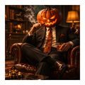 QUADRO SU TELA – ELEGANTE DI HALLOWEEN CON SIGARO - QUADRI HALLOWEEN E HORROR - STAMPE E QUADRI