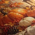 QUADRI 5 PEZZI – NATURA MORTA AUTUNNALE CON ZUCCHE - QUADRI HALLOWEEN E HORROR - STAMPE E QUADRI