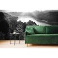 SELF ADHESIVE WALL MURAL RIVER IN THE MIDDLE OF THE FOREST IN BLACK AND WHITE - SELF-ADHESIVE WALLPAPERS - WALLPAPERS