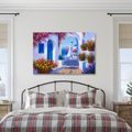 TABLEAU SUR TOILE – COIN MÉDITERRANÉEN À DÔME BLEU - TABLEAUX DE LA VILLE - TABLEAUX