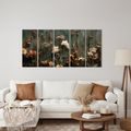 5-TEILIGES WANDBILD BLUMENHARMONIE - BILDER BLUMEN - BILDER