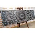 CANVAS PRINT MANDALA IN VINTAGE STYLE IN BLACK AND WHITE - BLACK AND WHITE PICTURES - PICTURES