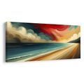 OBRAZ ČERVENÉ NEBE NAD POBŘEŽÍM - OBRAZY MOŘE A PLÁŽ - OBRAZY